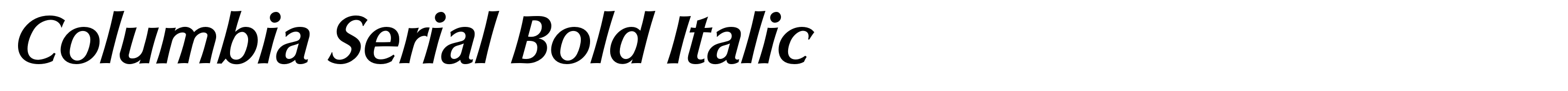 Columbia Serial Bold Italic